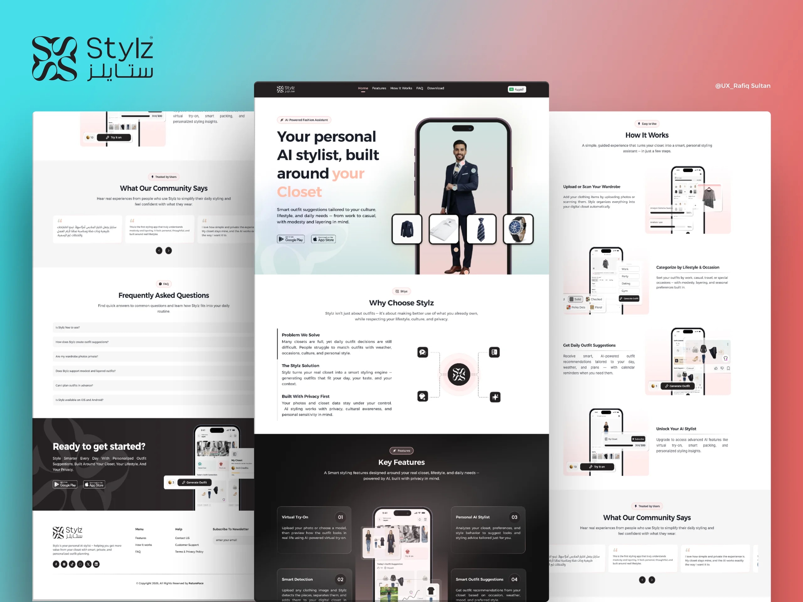 Stylz AI – Personal Styling Assistant Website preview