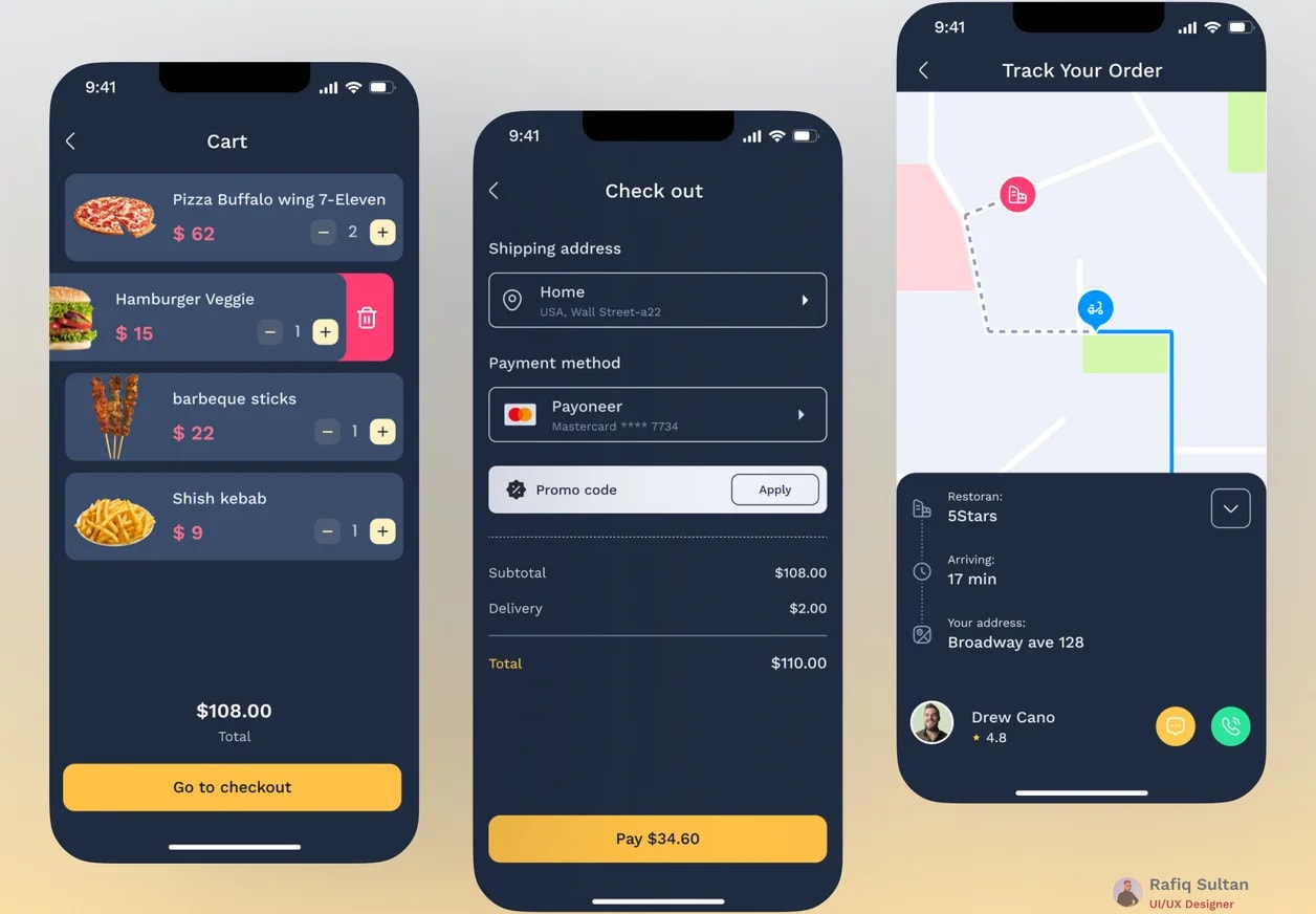 5Stars Food Delivery Mobile App preview