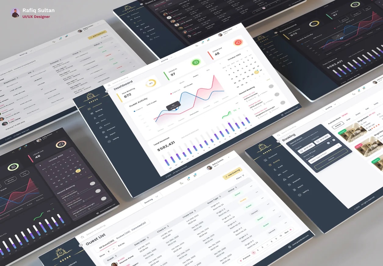 Hotel Dashboard UI Design preview