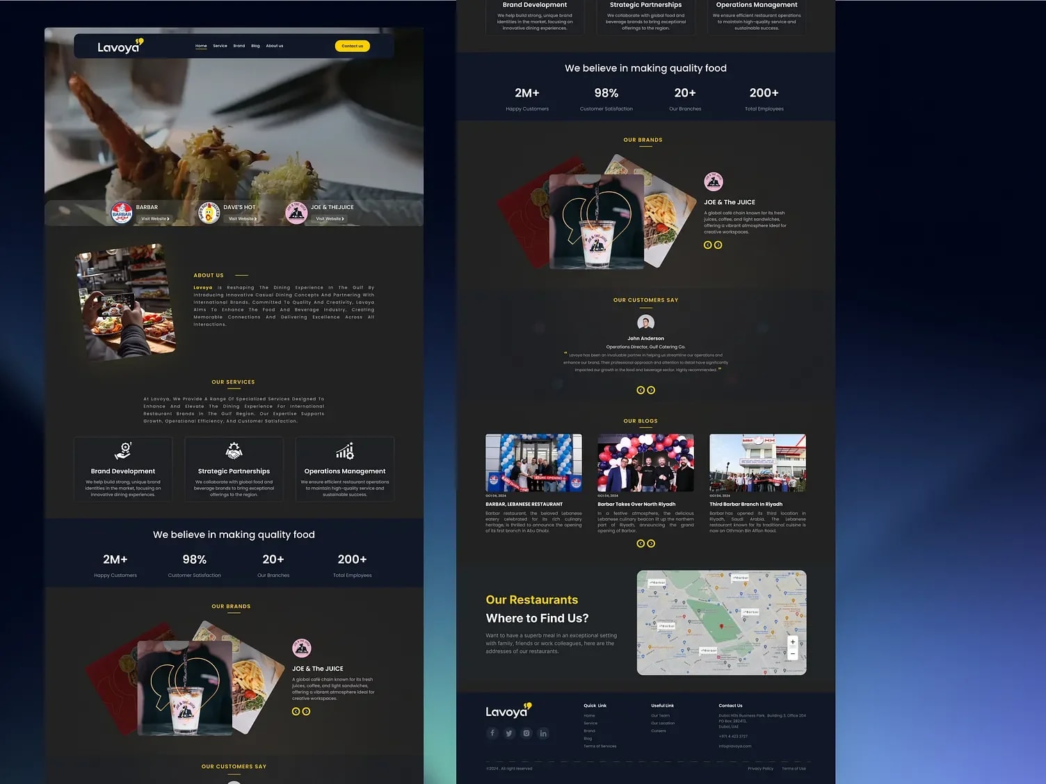Lavoya Brand Restaurants — showcase