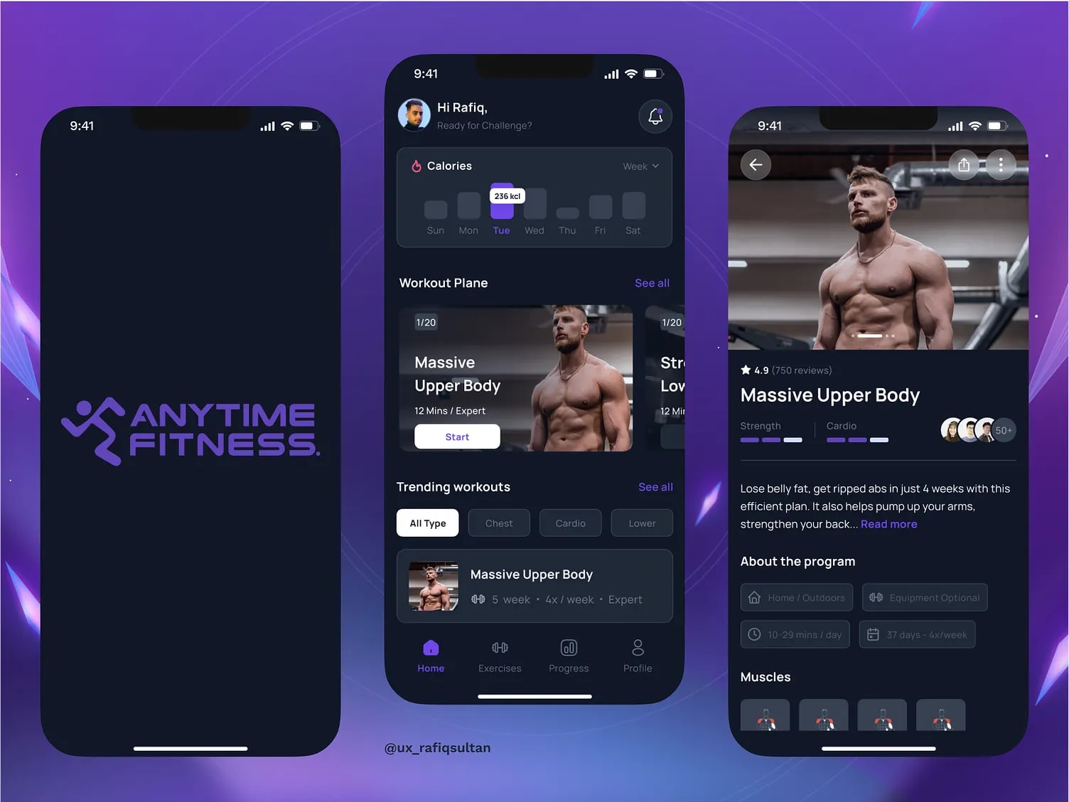 AnyTimeFitness App UI UX preview